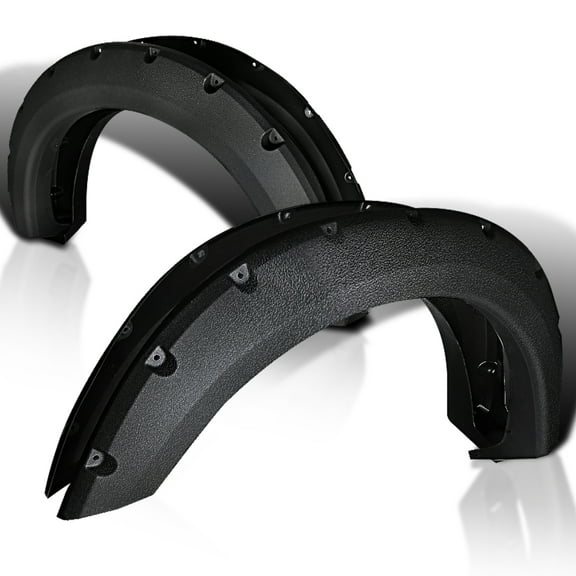 Spec-D Tuning 4PC Front + Rear Rugged Texture Pocket Style Bolt On Fender Flares Compatible with 2004-2008 Ford F150 Styleside