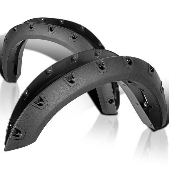 Spec-D Tuning 4PC Front + Rear Textured Bolt-On Pocket Style Fender Flares Compatible with 2019-2021 Dodge Ram 2500 3500