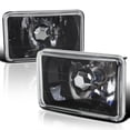 thumbnail image 1 of Spec-D Tuning 4X6 Black Sealed Beam H4 Headlights Square Lamps Pair Head Light Assembly, Left + Right Pair, 1 of 7