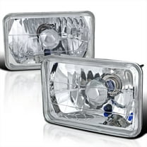 Spec-D Tuning 4X6 Chrome Sealed Beam H4 Headlights Square Lamps Pair Head Light Assembly Left Right Pair