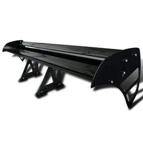 Spec-D Tuning 52" Universal Glossy Black Lightweight Aluminum Adjustable Racing Double Deck GT Rear Wing Spoiler