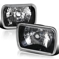 thumbnail image 1 of Spec-D Tuning 7X6 Black Clear Square Headlights H4 H6054 Conversion Kit Head Light Assembly Left + Right Pair, 1 of 7