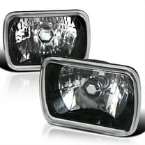 Spec-D Tuning 7X6 Black Clear Square Headlights H4 H6054 Conversion Kit Head Light Assembly Left Right Pair