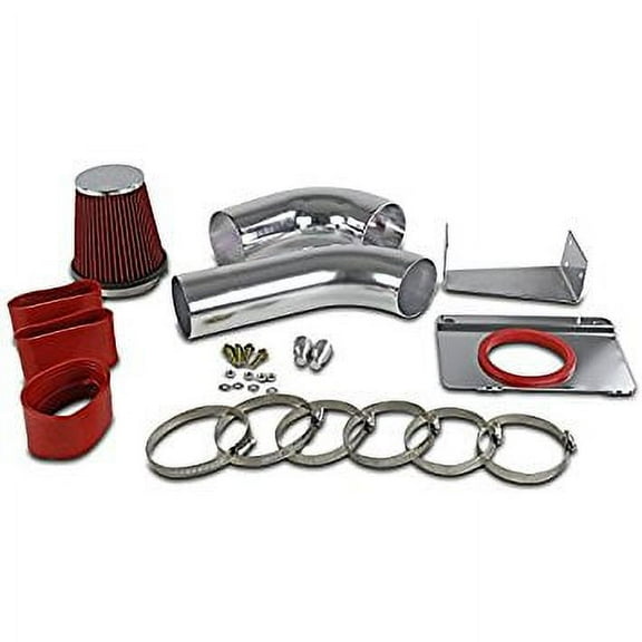 Spec-D Tuning AFC-MST89V8RD-AY Ford Mustang 5.0L V8 Cold Air Intake High Flow Red Filter Kit