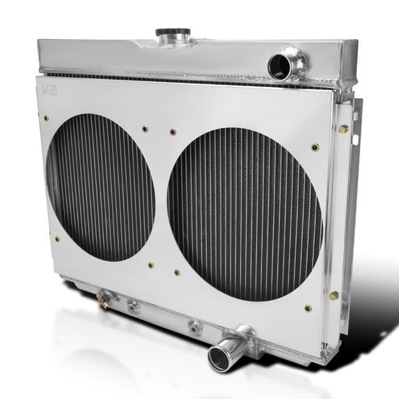 Spec-D Tuning Aluminum Cooling 3 Row Radiator with Fan Shroud Compatible with 1967-1970 Ford Mustang