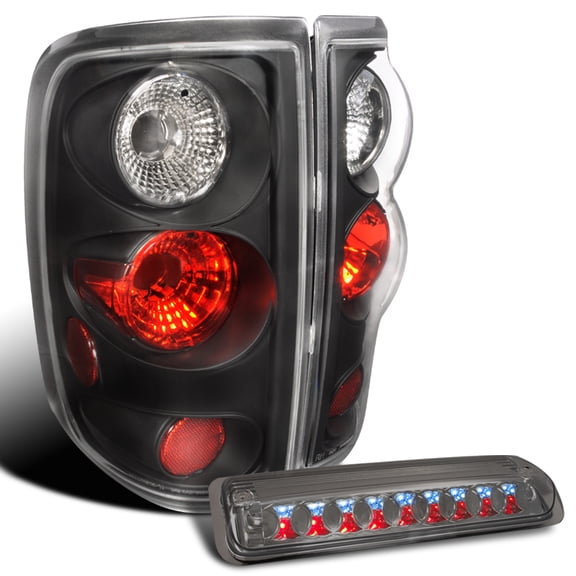 Spec-D Tuning Black Altezza Tail Lamps Smoked LED Third Brake Light Compatible with F150 Styleside Left + Right Pair Assembly