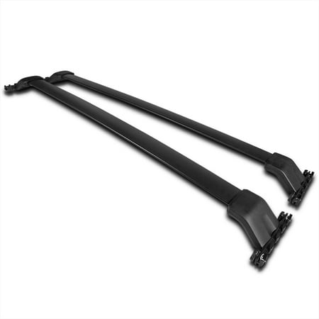 Spec-D Tuning Black Aluminum Roof Cross Bars Crossbars Rack Luggage Carrier Compatible with 2009-2012 Honda Pilot models Left + Right Pair Assembly