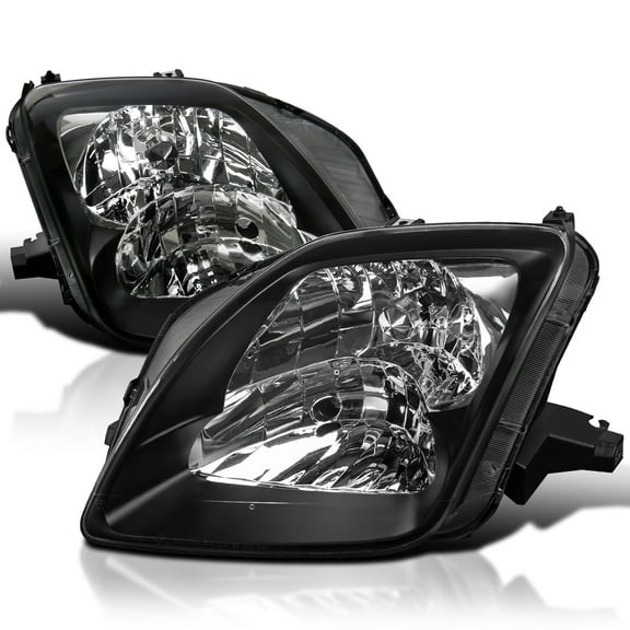Spec-D Tuning Black Bezel Headlights Compatible with 1997-2001 Honda Prelude L+R Pair Head Light Lamp Assembly