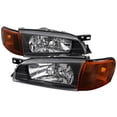 thumbnail image 1 of Spec-D Tuning JDM Black Headlights + Amber Corner Signal Lights Compatible with 1995-2001 Subaru Impreza Left + Right Pair Assembly, 1 of 7
