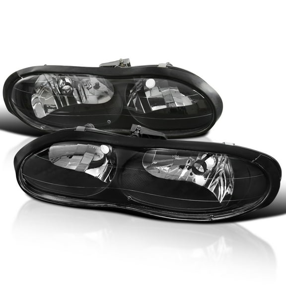 Spec-D Tuning Black Clear Headlights Compatible with 1998-2002 Chevy Camaro Z28 L+R Pair Head Light Lamp Assembly