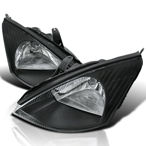 Spec-D Tuning Black Clear Headlights Compatible with 2000-2004 Ford Focus L+R Pair Head Light Lamp Assembly