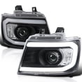 thumbnail image 1 of Spec-D Tuning Black DRL LED Strip Projector Headlights Compatible with 2007-2014 Chevy Avalanche, Tahoe, Suburban 1500 2500, Left + Right Pair Headlamps Assembly, 1 of 5