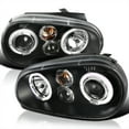 thumbnail image 1 of Spec-D Tuning Black Dual Halo Projector Headlights Compatible with 1999-2006 Volkswagen Golf, Golf GTI VW MK4 Left + Right Pair Headlamps Assembly, 1 of 7