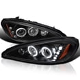 thumbnail image 1 of Spec-D Tuning Black Dual LED Halo Projector Headlights Compatible with 1999-2005 Pontiac Grand AM, Left + Right Pair Headlamps Assembly, 1 of 5