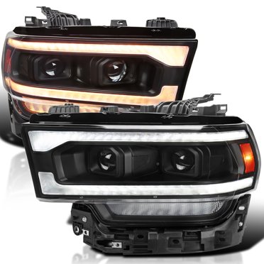 Autozensation Black LED Headlights – For 2019-2024 Dodge Ram 2500 3500, Dynamic Turn Signal