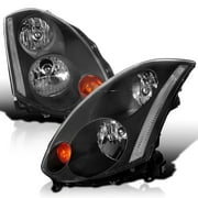 Spec-D Tuning Black HID Type Headlights Compatible with 2003-2005 Infiniti G35 2Dr Coupe Factory HID Models L+R Pair Head Light Lamp Assembly