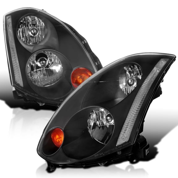 Spec-D Tuning Black HID Type Headlights Compatible with 2003-2005 Infiniti G35 2Dr Coupe Factory HID Models L+R Pair Head Light Lamp Assembly