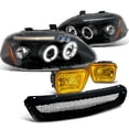 thumbnail image 1 of Spec-D Tuning Black Halo LED Projector Headlights Grille Amber Fog Lights Compatible with 1996-1998 Honda Civic Left + Right Pair Headlamps Assembly, 1 of 2