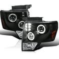 thumbnail image 1 of Spec-D Tuning Black Halo Projector Headlights LED Compatible with 2009-2014 Ford F-150, Left + Right Pair Headlamps Assembly, 1 of 6