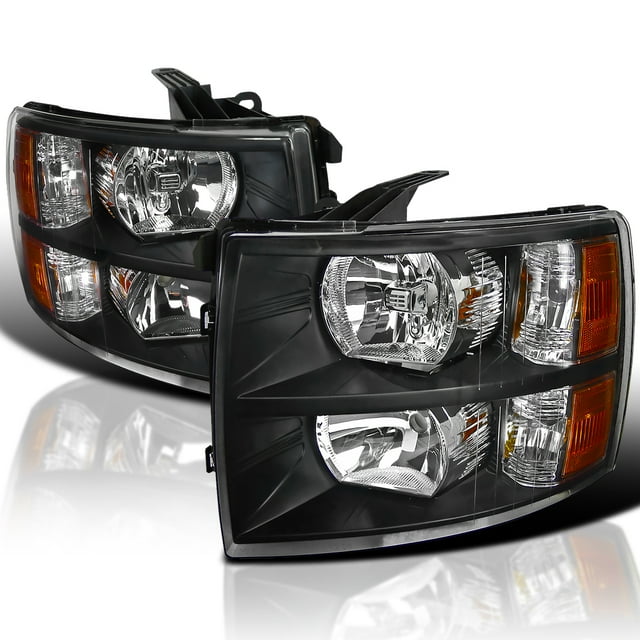 SpecD Tuning Black Headlights Assembly Compatible with 20072013 Chevy Silverado 1500, 2007