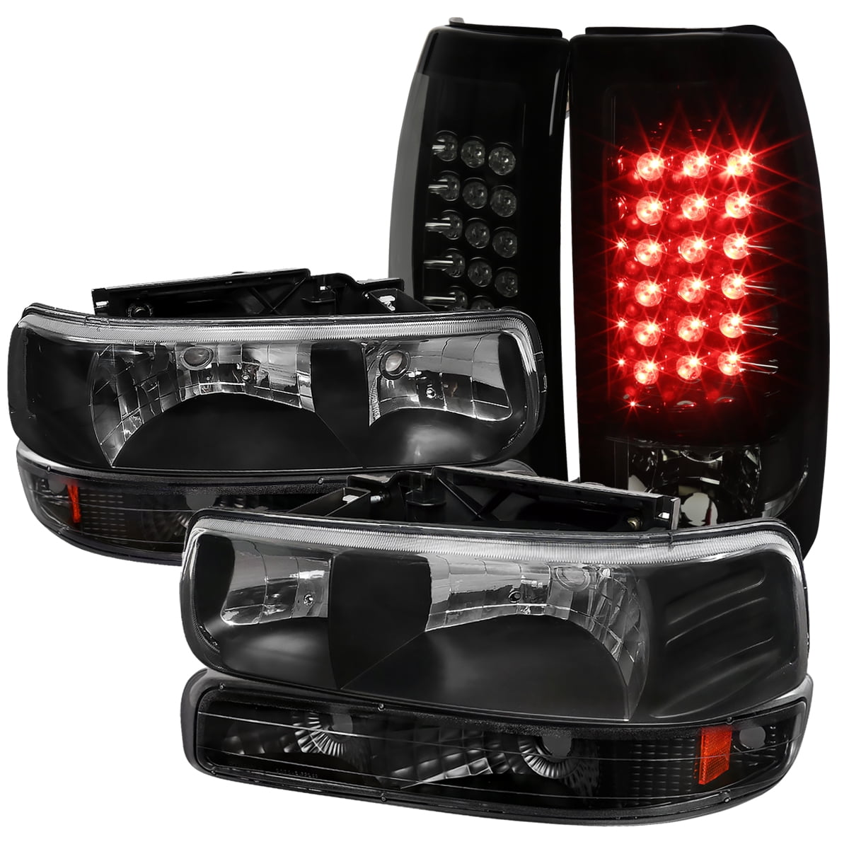 99-02 Silverado Headlight Assembly Smoke Black Headlight & Bumper Light Assemblies For 99-02 Silverado, 00-06 Suburban 1500/2500 - Direct Fit Bumpers & Parts For Chevrolet Suburban 1500 - Foto 8