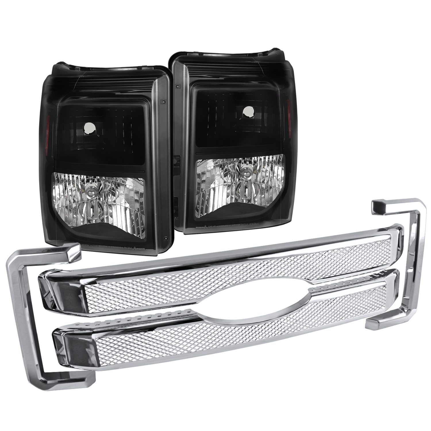 Super Duty Bumper Grille Insert 11-16 Ford Super Duty Aluminum Polished