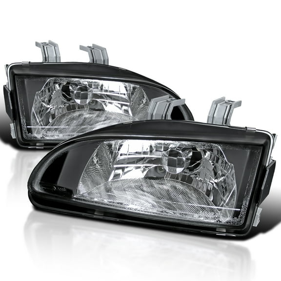 Spec-D Tuning Black Headlights Compatible with 1992-1995 Honda Civic 2/3/4Dr L+R Pair Head Light Lamp Assembly