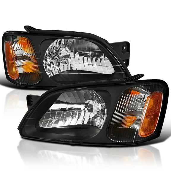 Spec-D Tuning Black Headlights Compatible with 2000-2006 Subaru Legacy, Left + Right Pair Headlamps Assembly