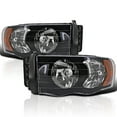 thumbnail image 1 of Spec-D Tuning Black Headlights Compatible with 2002-2005 Dodge Ram 1500, 2003-2005 Ram 2500 3500 L+R Pair Head Light Lamp Assembly, 1 of 6