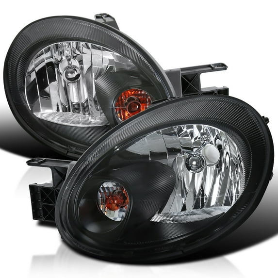Spec-D Tuning Black Headlights Compatible with 2003-2005 Dodge Neon L+R Pair Head Light Lamp Assembly