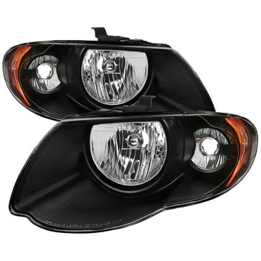 Spec-D Tuning Black Headlights Compatible with 2005-2007 Chrysler Town & Country, Left + Right Pair Headlamp Assembly