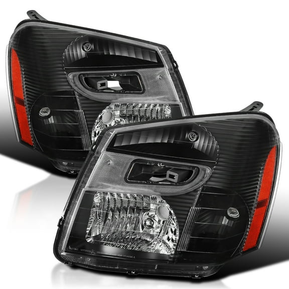 Spec-D Tuning Black Headlights Compatible with 2005-2009 Chevy Equinox L+R Pair Head Light Lamp Assembly