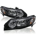 thumbnail image 1 of Spec-D Tuning Black Headlights Compatible with 2006-2011 Honda Civic 4Dr Sedan L+R Pair Head Lights Lamps Assembly, 1 of 6