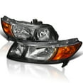 thumbnail image 1 of Spec-D Tuning Black Headlights Compatible with 2006-2011 Honda Civic Coupe 2Dr L+R Pair Head Light Lamp Assembly, 1 of 6