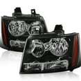thumbnail image 1 of Spec-D Tuning Black Headlights Compatible with 2007-2014 Chevy Avalanche, 2007-2014 Tahoe Suburban, L+R Pair Head Light Lamp Assembly, 1 of 6