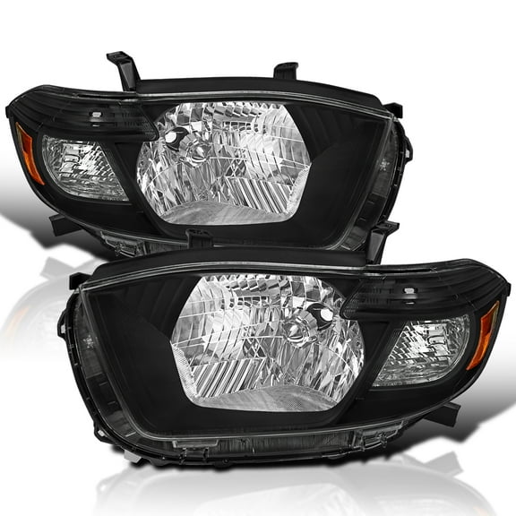 Spec-D Tuning Black Headlights Compatible with 2008-2010 Toyota Highlander models built in Japan only, Left + Right Pair Headlamp Assembly