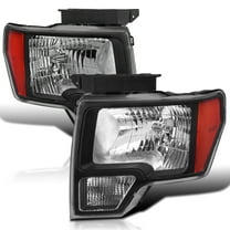 Spec-D Tuning Black Headlights Compatible with 2009-2014 Ford F-150, Left Right Pair Headlamps Assembly