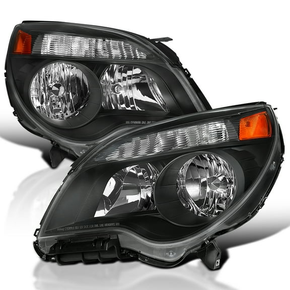 Spec-D Tuning Black Headlights Compatible with 2010-2015 Chevy Equinox LT LS, Left + Right Pair Headlamps Assembly