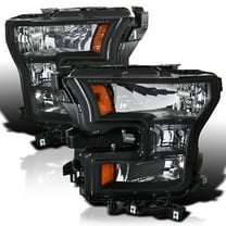 Spec-D Tuning Black Headlights Compatible with 2015-2017 Ford F150 L R Pair Head Light Lamp Assembly