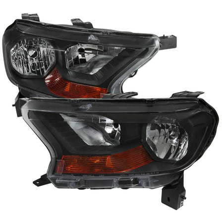 Spec-D Tuning Black Headlights Compatible with 2019-2022 Ford Ranger XL/XLT, Left + Right Pair Headlamps Assembly