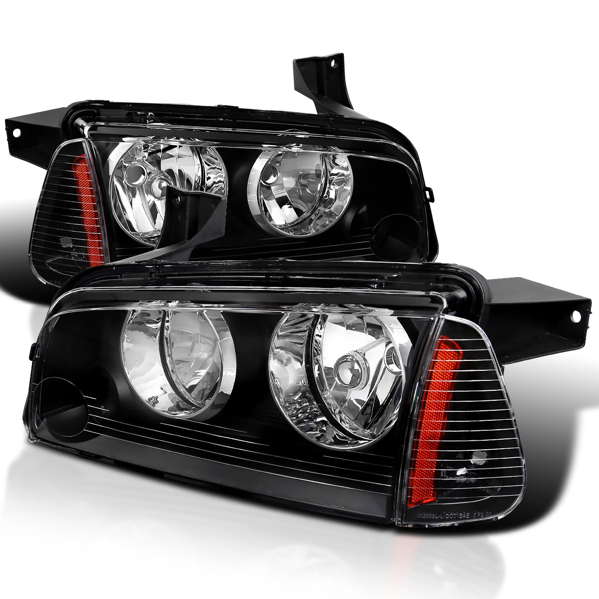 Black 2006-2010 Dodge Charger LED DRL Headlights W/Built In Corner - Foto 9