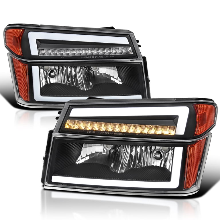 Spec-D Tuning Black Headlights, Corner Lights LED Tube Compatible