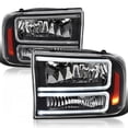 thumbnail image 1 of Spec-D Tuning Black Headlights with LED Bar Compatible with 1999-2004 Ford F-250, F-350, F-450 SuperDuty, 2000-2004 Excursion, Left + Right Head Lights Assembly, 1 of 6