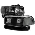 thumbnail image 1 of Spec-D Tuning Black Headlights Signal Bumper Lamps Compatible with GMC Sierra 1999-2006, 2000-2006 Yukon XL, L+R Pair Assembly, 1 of 7