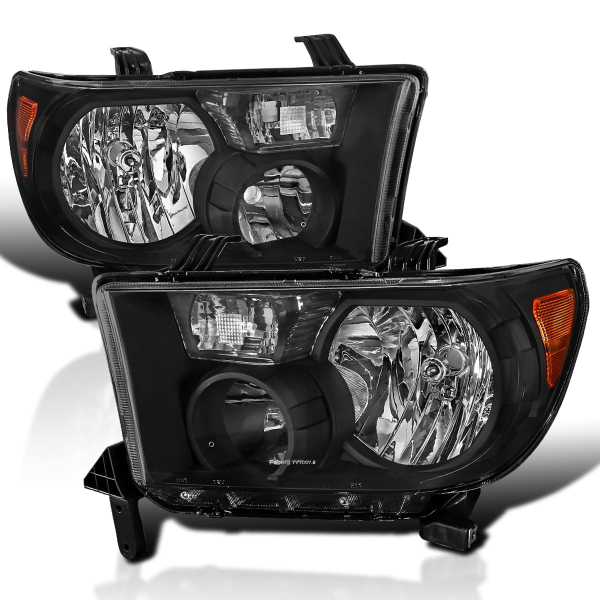 Spec-D Tuning Black Headlights w/ Amber Compatible with 2007
