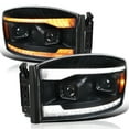 thumbnail image 1 of Spec-D Tuning Black Headlights w/ Sequential Switchback LED DRL and Startup Animation Compatible with 2006-2008 Dodge Ram 1500, 2006-2009 Dodge Ram 2500/3500, Left + Right Pair Headlamps Assembly, 1 of 7