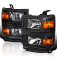 thumbnail image 1 of Spec-D Tuning Black Headlights with Black Trim Compatible with 2014-2015 Chevy Silverado 1500 Left + Right Pair Head Lights Lamp Assembly, 1 of 6