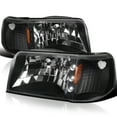 thumbnail image 1 of Spec-D Tuning Black Housing Clear Lens 1PC LED Strip Headlights + Corner Lights Compatible with 1993-1997 Ford Ranger L+R Pair Head Light Lamp Assembly, 1 of 6