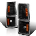 thumbnail image 1 of Spec-D Tuning Black Housing Clear Lens 4PC Corner Lights Compatible with 1994-1998 Chevy C10 Pickup Truck L+R Pair Assembly, 1 of 6