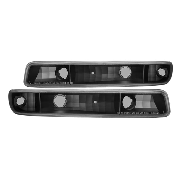 Spec-D Tuning Black Housing Clear Lens Bumper Lights for 1999-2006 GMC Sierra Yukon Turn Signal Lamps Left + Right Pair